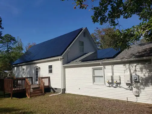 solar panels on roof