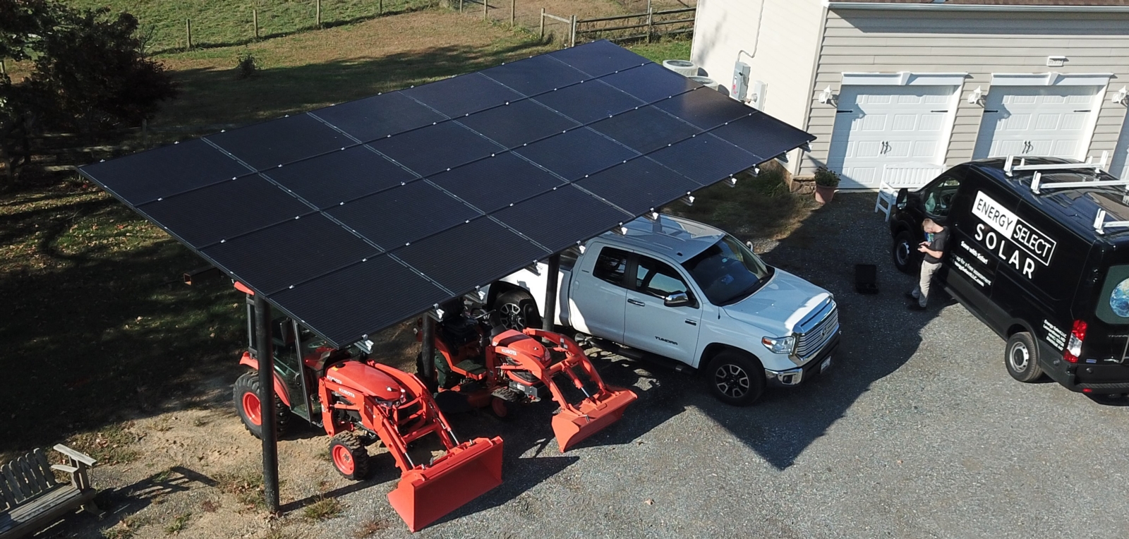 solar panels shielding cars