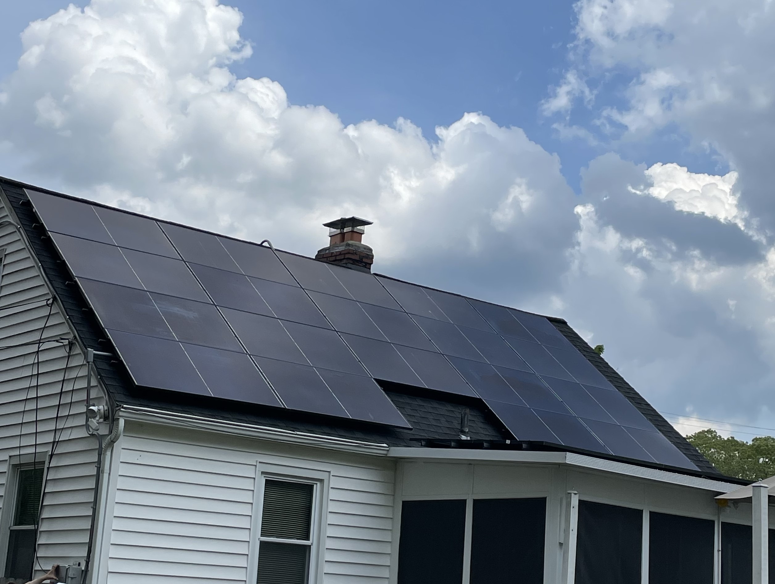 solar panels on residential roof