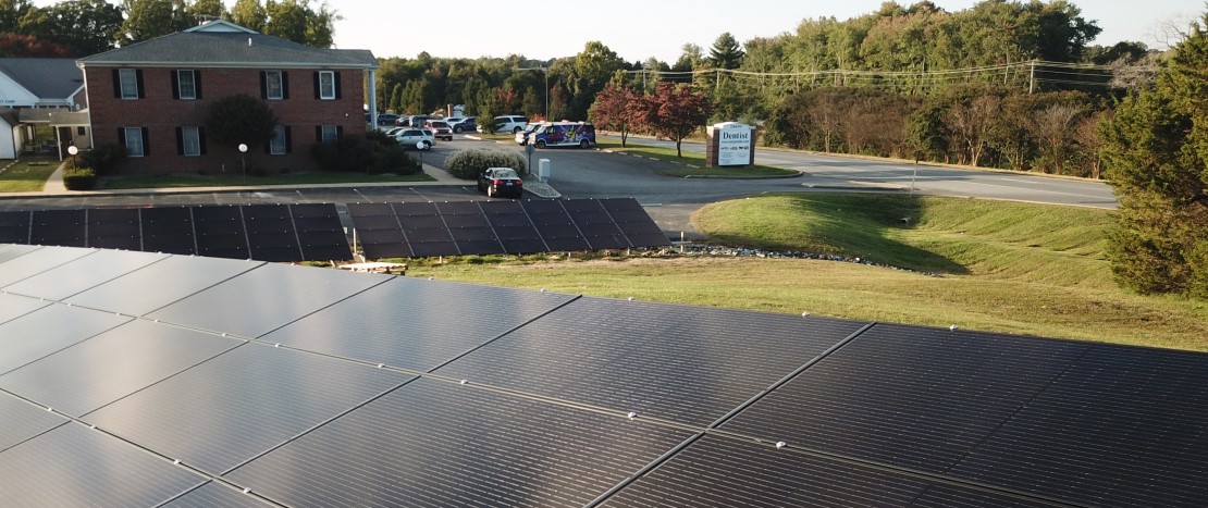 a field of solar panels