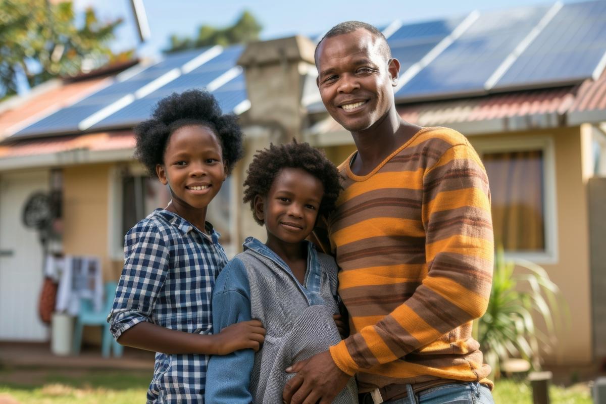 Solar family renting solar panels