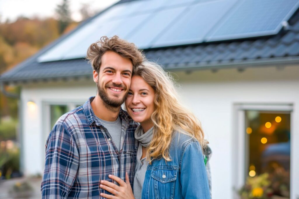  young maryland couple with home solar panels