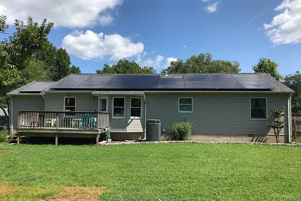 residential solar panel installation on roof