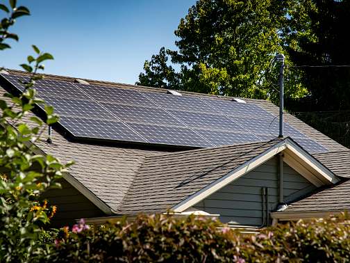 solar panels installed on a home roof in calvert country maryland