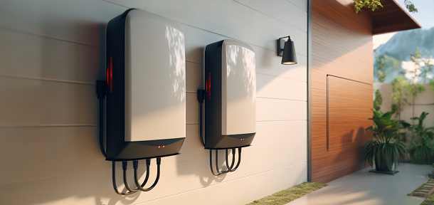 two ev charging systems installed in a home