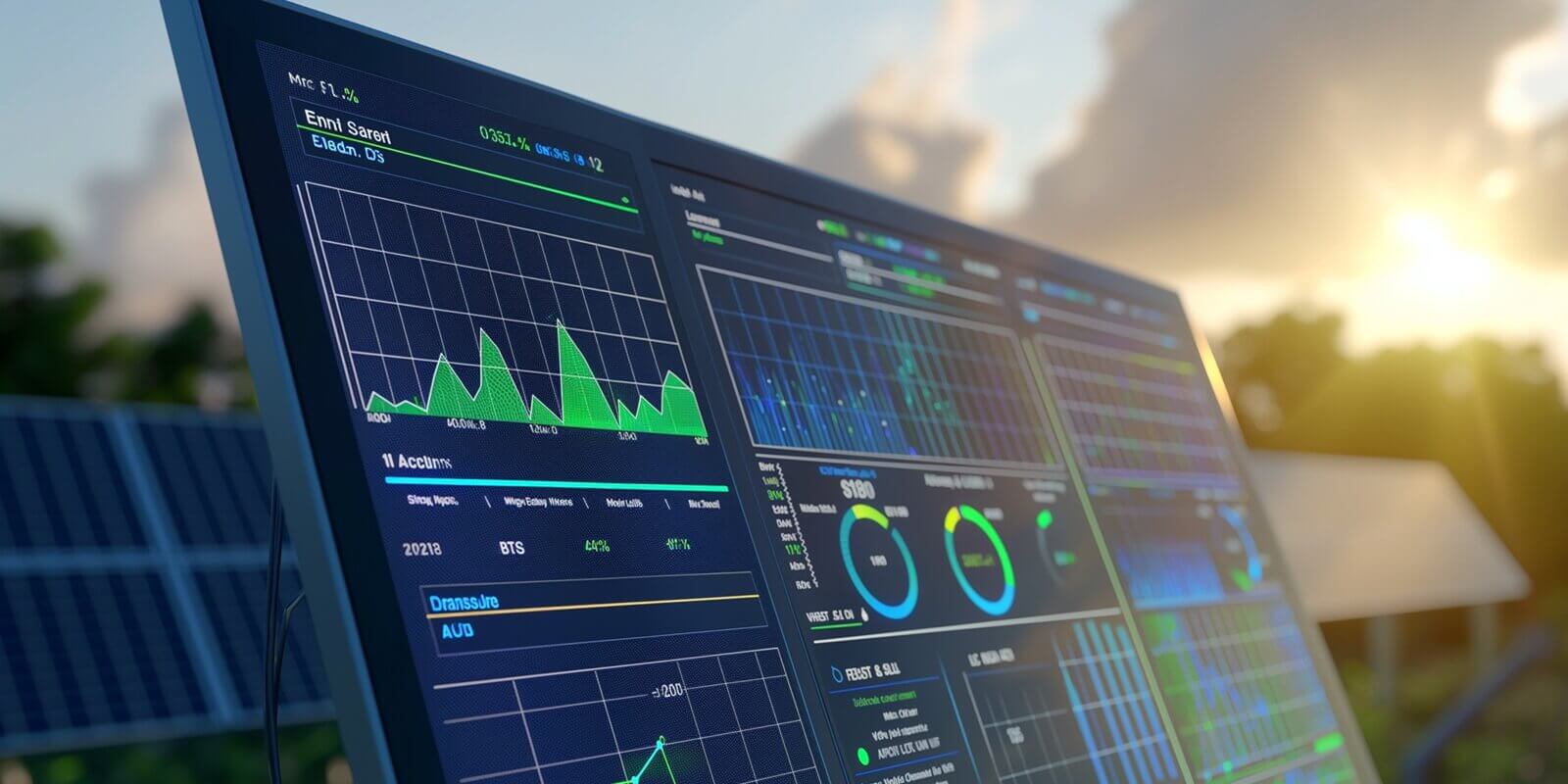 solar energy monitoring system display showing real-time data on production in Maryland