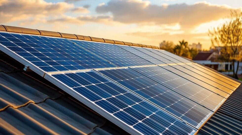 solar panel is installed on a roof