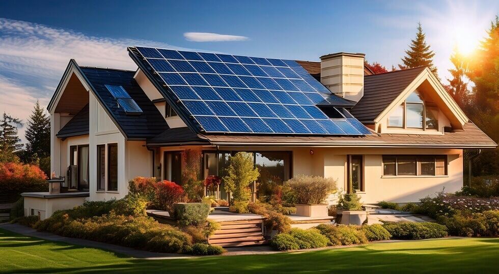 upscale seattle home with solar panels