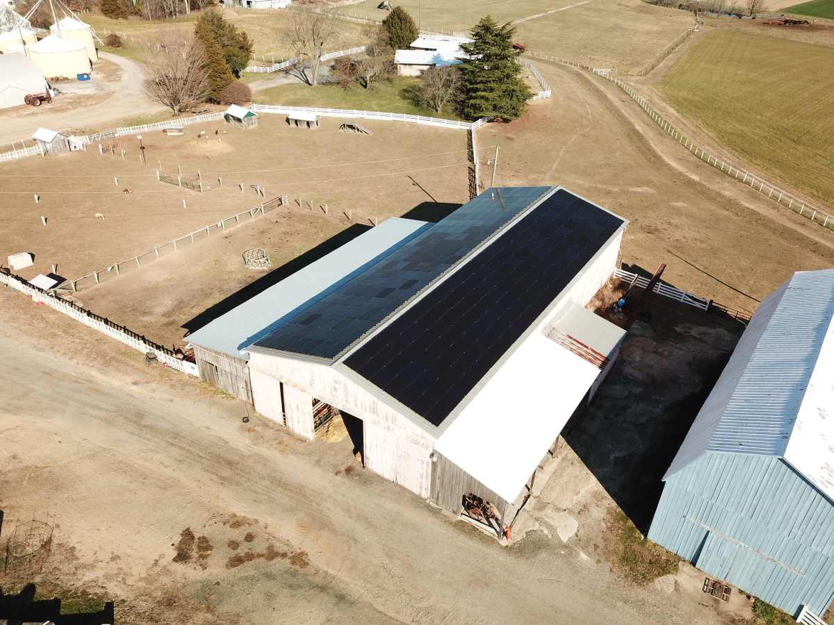 solar barn installation aerial 4