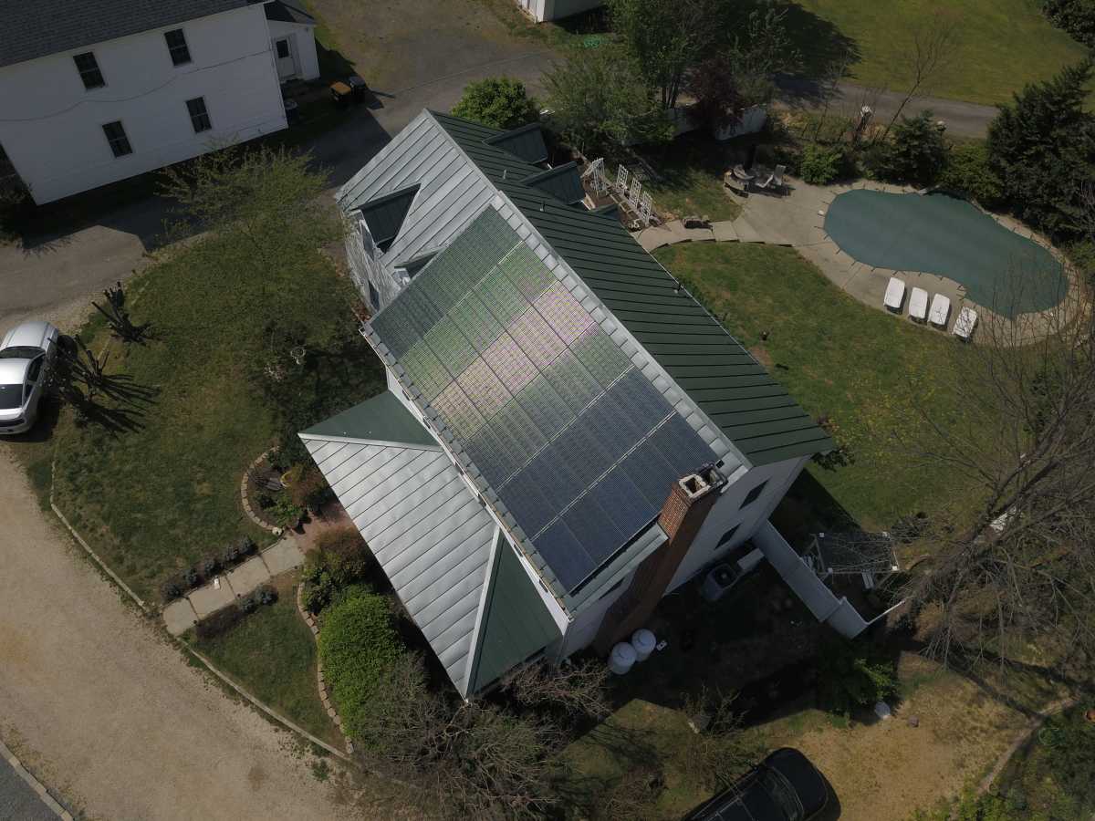 maryland residential solar panel installation aerial
