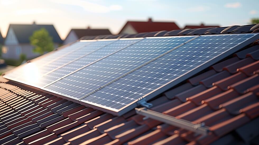 solar panels on a roof