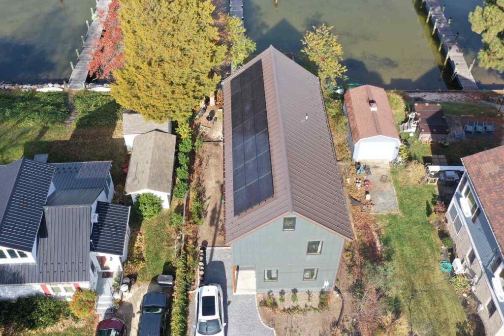 Virginia solar installation near dock