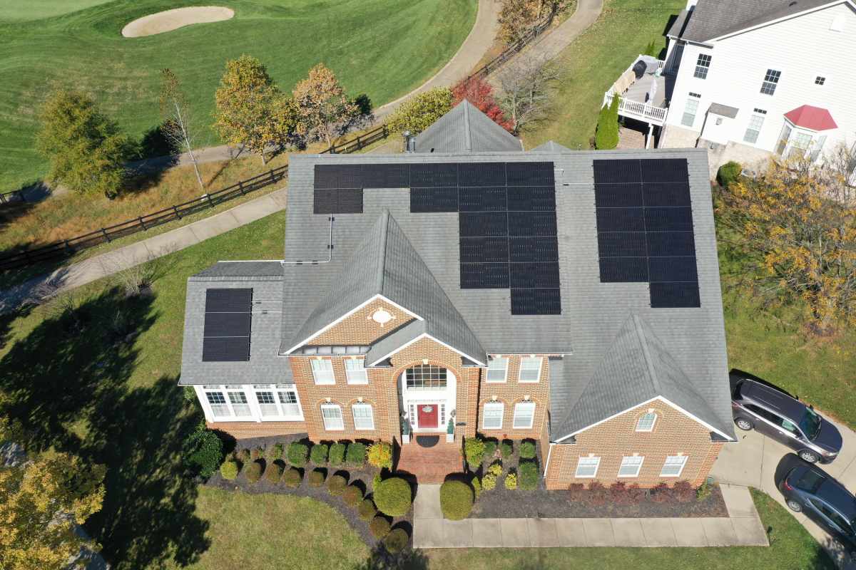 virginia home solar installation next to golf course