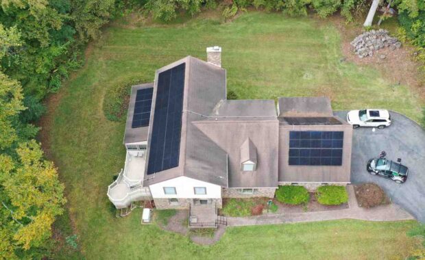 west virginia solar installation aerial view