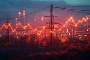 power line with price red chart