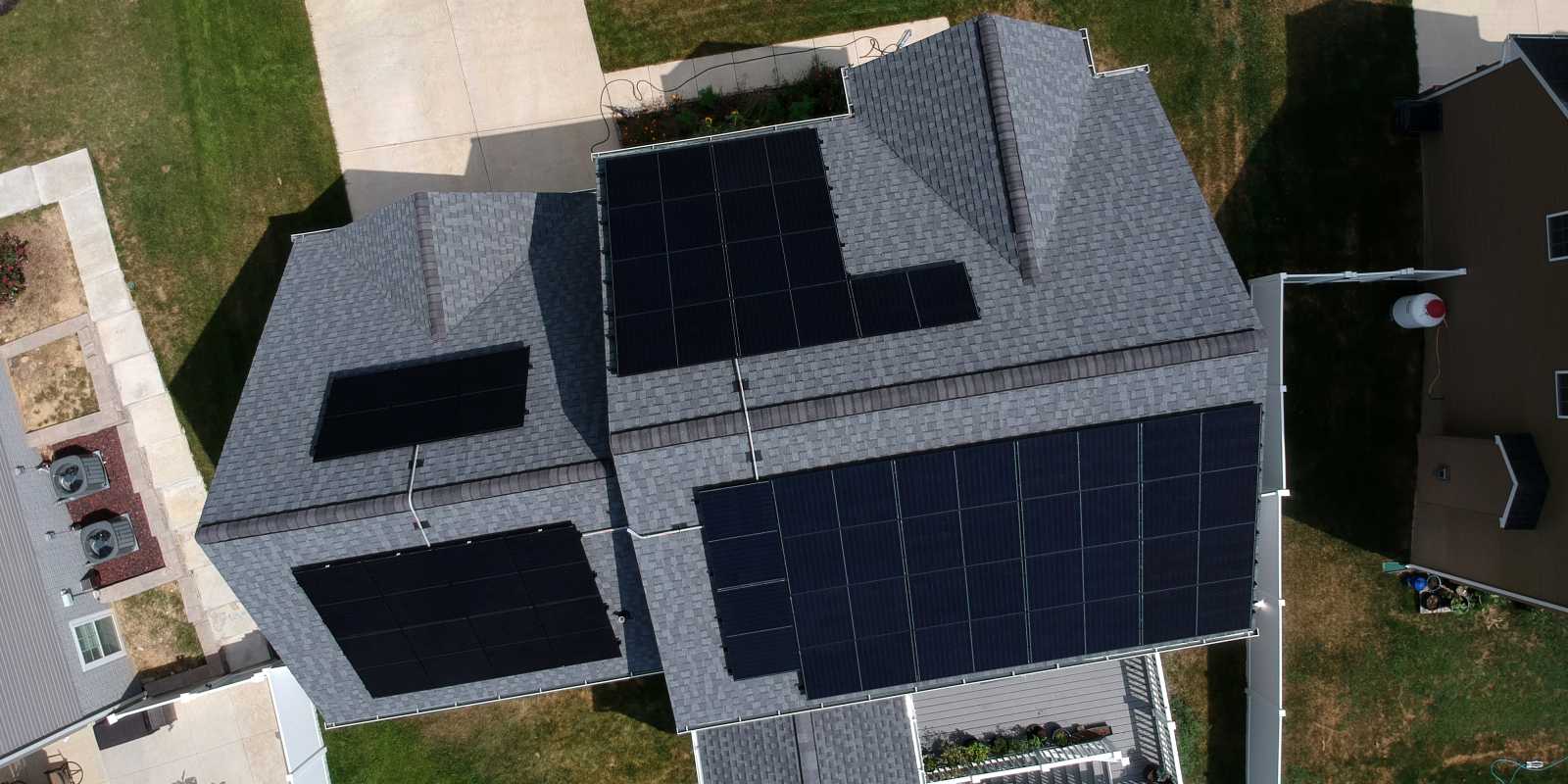 Frederick MD solar installation aerial