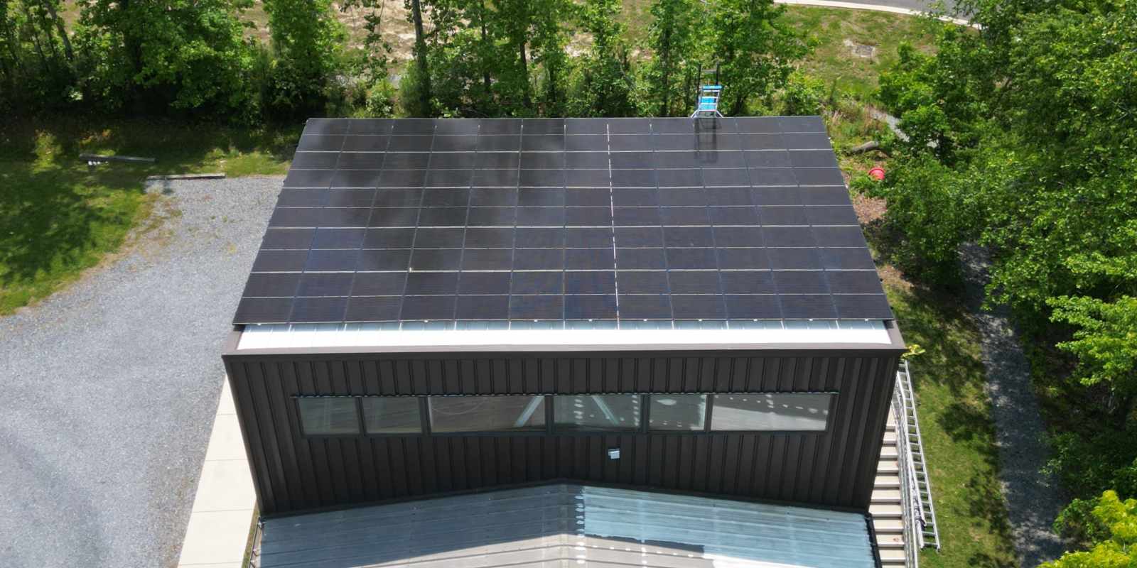 aerial northern VA solar installation