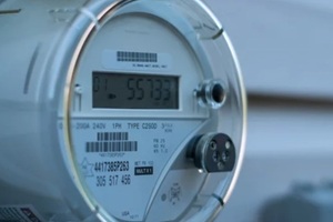 a smart electricity meter measuring a home's energy consumption