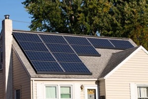 solar photovoltaic panels on a house roof