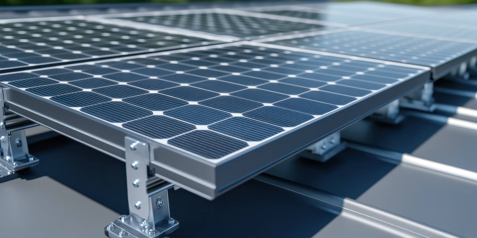 close-up of solar panels installed on a metal roof in Maryland