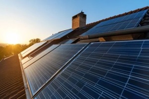 solar panels installed on a buiding roof