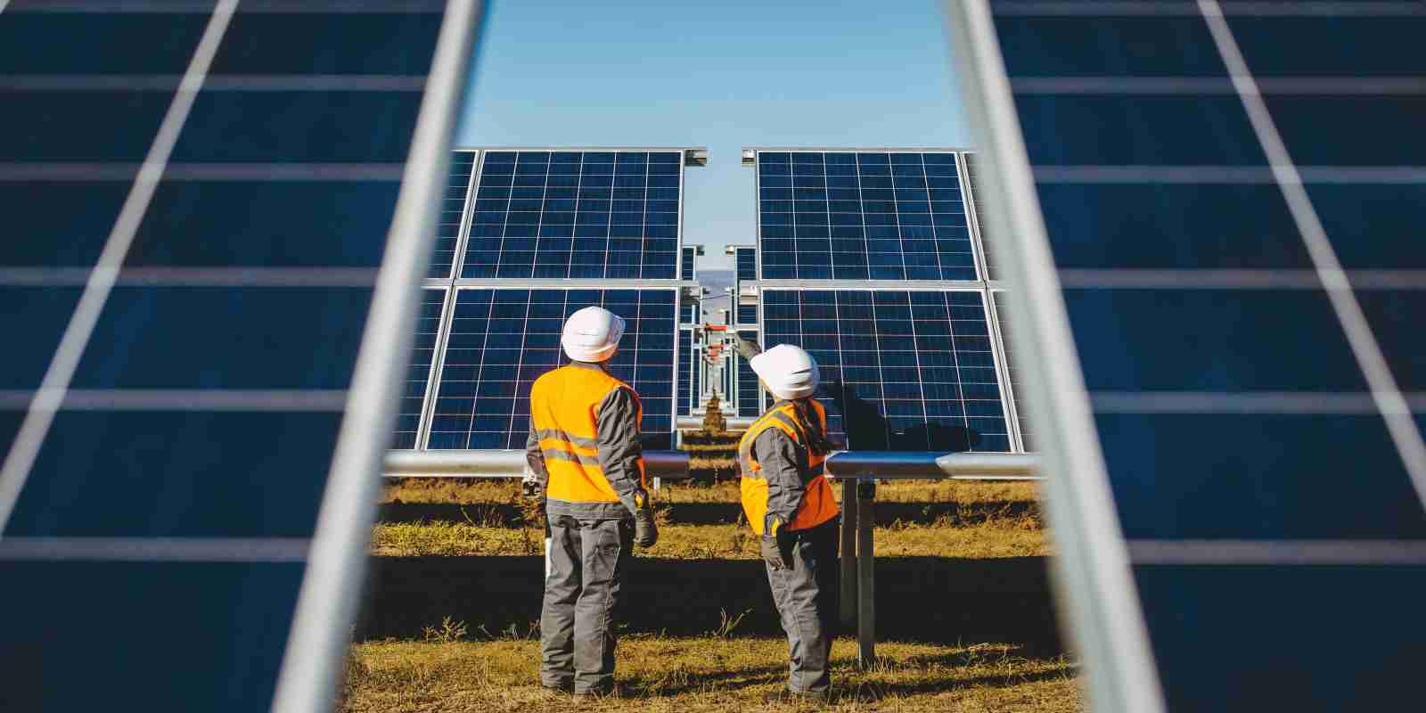 Employees Working in Solar Power Station