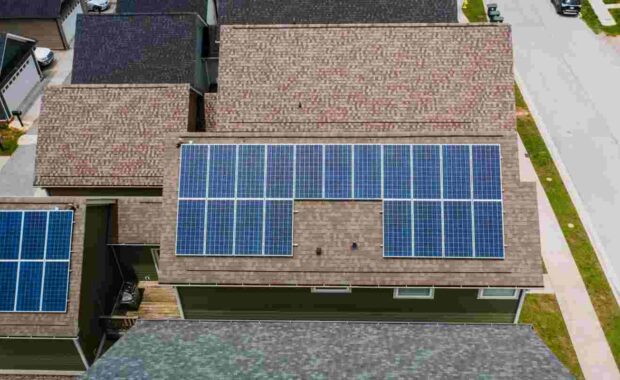 Solar Panel Installed on Modern Buildings
