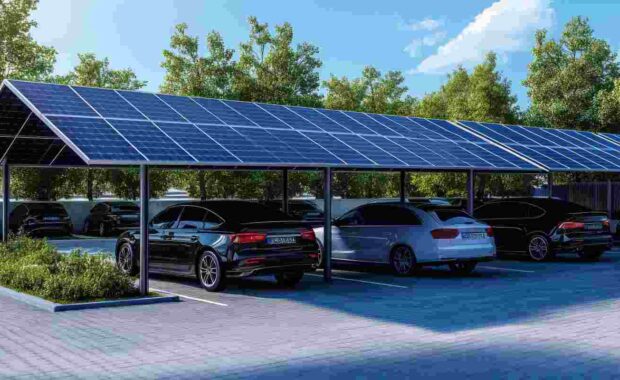 Maryland Solar Panels Installed as Shade Roof Over Parking
