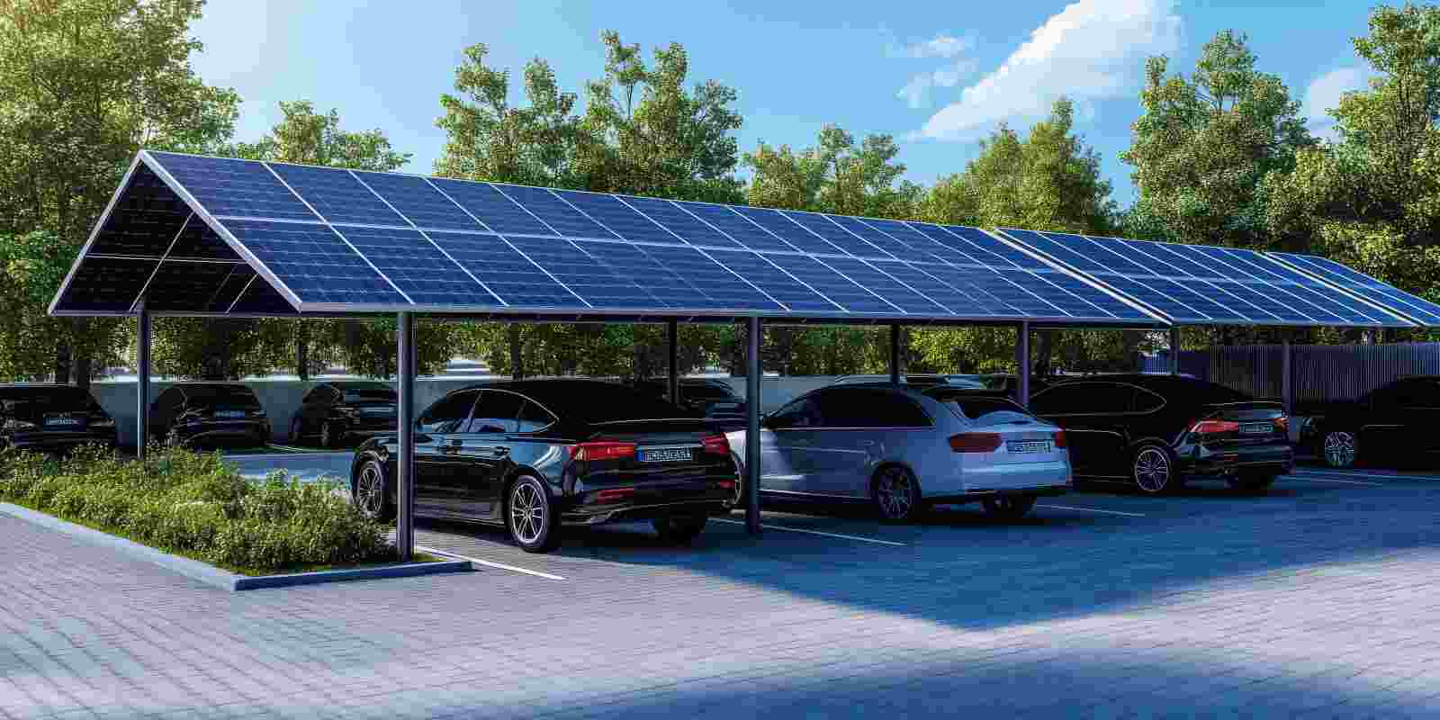 Maryland Solar Panels Installed as Shade Roof Over Parking