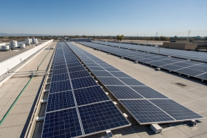 Solar Panels Installed on Commercial Rooftop for Efficient Energy