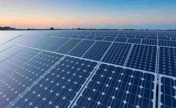 Large Number of Solar Panels Installed at A Power Plant in Maryland