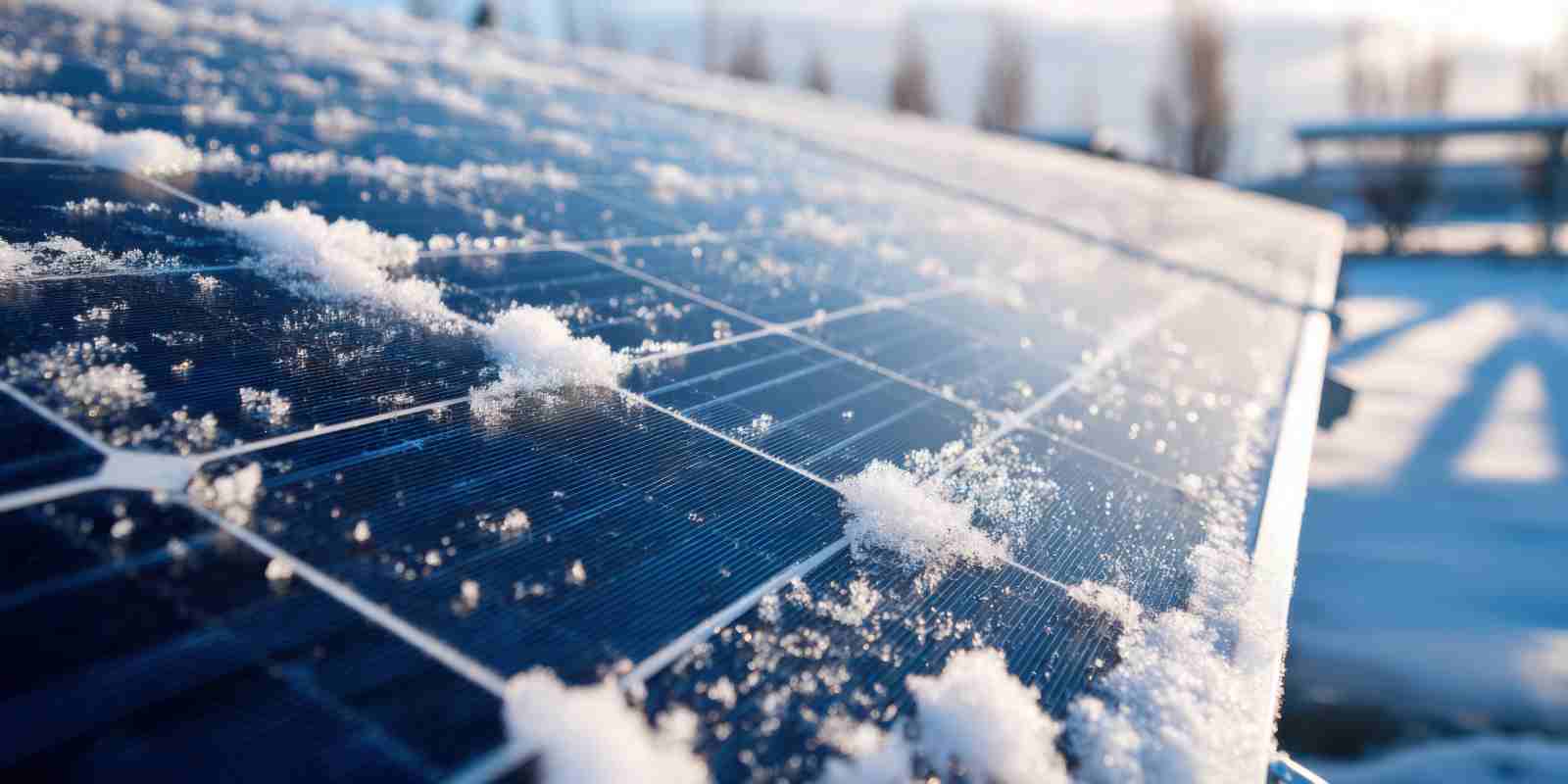 Snow Covered Solar Panel in Winter Season