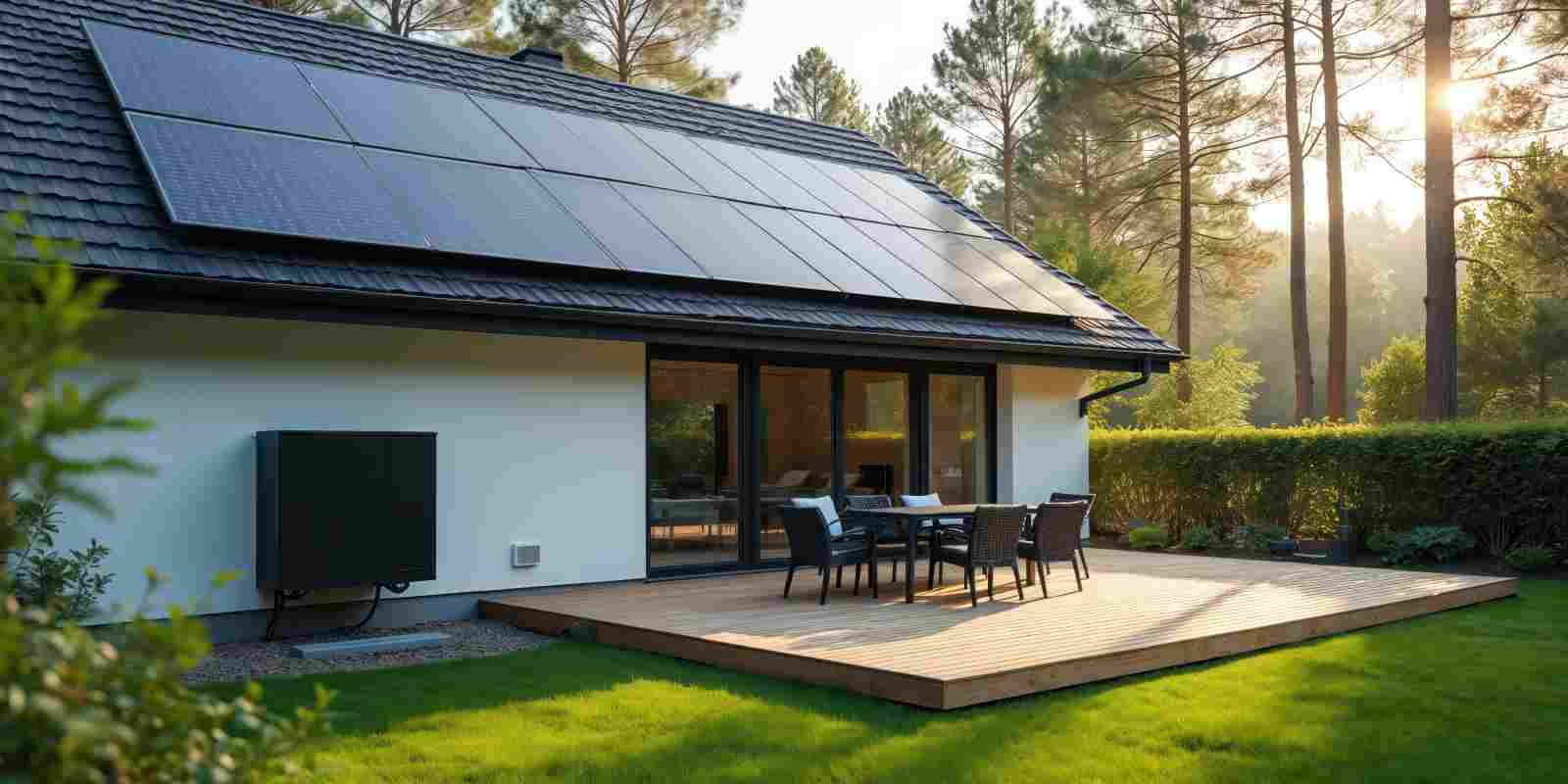 Modern Maryland Home with Solar Panels on Rooftop