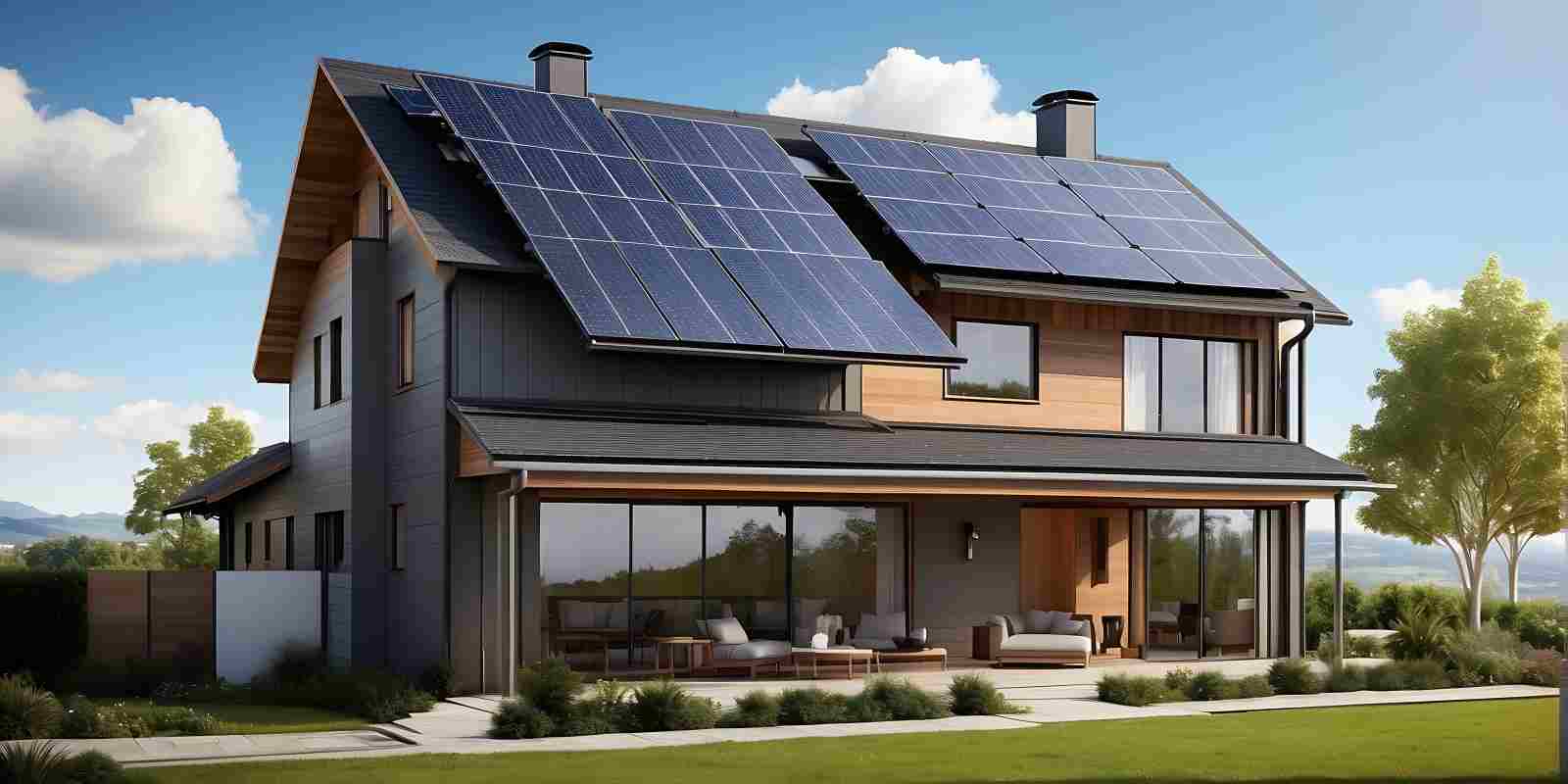 Solar Panels Installed on A Modern House Rooftop in Maryland