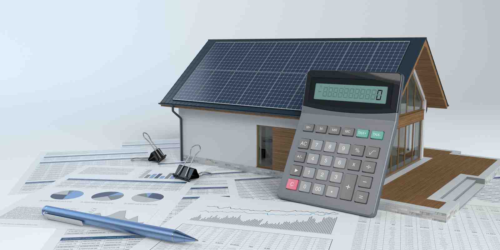 House with Photovoltaic Solar Panel Calculator and Documents