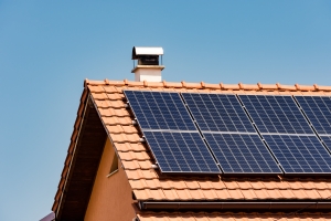 Solar Panels Installed on Tiled Roof of A Maryland Home