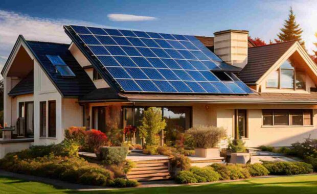 Modern Maryland Home with Solar Panles on Rooftop
