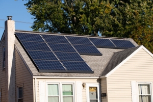 Solar Panels Installed on a Maryland House Roof