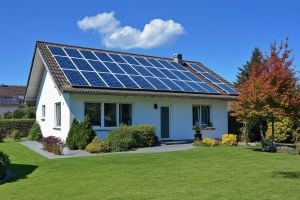 Solar Panels Installed on a Maryland House Roof for Clean Environment