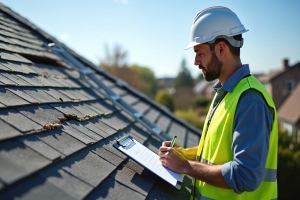 Solar Technician Evaluating Roof Before Panel Installation