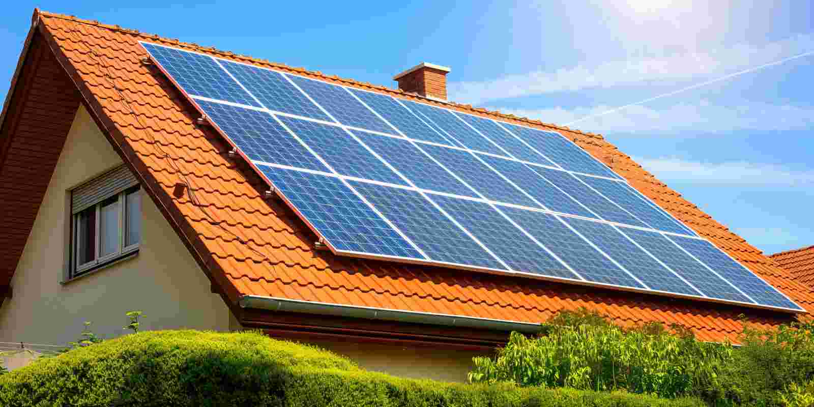 Solar Panels Installed on a House Tiled Roof in Maryland